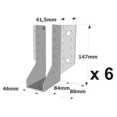 Balkenschuhe mit außenliegenden Schenkeln, SAE CLASSIC-Serie (Dicke 2 mm, Tiefe 84 mm) - Réf. SAE340/46/2_6