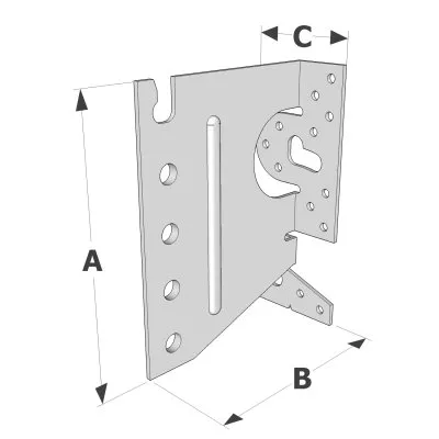 Balkenschuhe mit außenliegenden Schenkeln, SAE CLASSIC-Serie (Dicke 2 mm, Tiefe 84 mm) - Réf. SAE250/46/2
