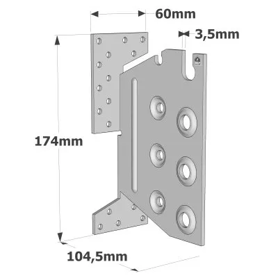 Balkenträger Typ U 60x174x104.5 mm - Réf. TU20
