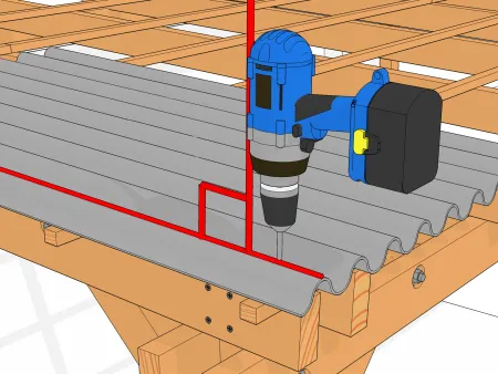 Verlegen von leichten Wellplatten