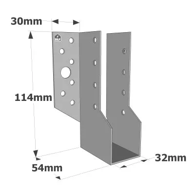 Balkenschuhe mit außenliegenden Schenkeln, SBE ECONOMIC-Serie (Dicke 1,5 mm, Tiefe 55 mm) - Réf. SBE32/114