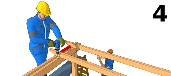 Befestigung der Zwischensparren