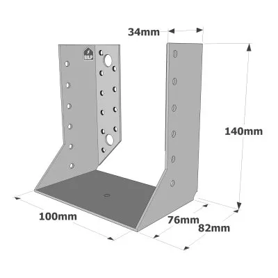 Balkenschuhe mit innenliegenden Schenkeln, SAI CLASSIC-Serie (Dicke 2 mm) - Réf. SAI380/100/2