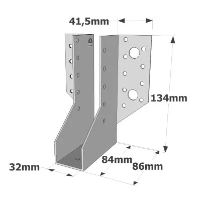 Balkenschuhe mit außenliegenden Schenkeln, SAE CLASSIC-Serie (Dicke 2 mm, Tiefe 84 mm) - Réf. SAE300/32/2