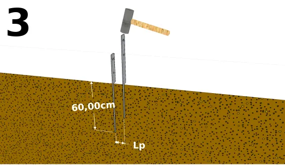Treiben Sie den Flachstahl in den Boden