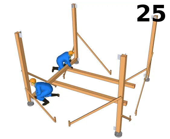 Pose des lisses basses