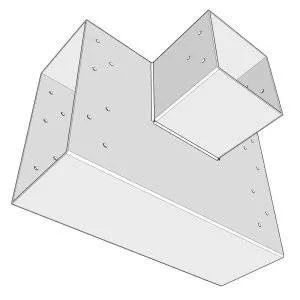 Perspektivische Ansicht des SUNDIY-Steckers in Weiß RAL 9010 – 240 mm, 3 Richtungen (Form T)