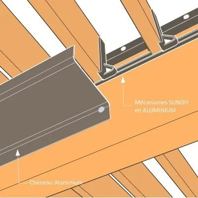 Dachrinne aus Aluminium – Farbe: Beigegrau – Länge: 2 m - Réf. SND-CH-7006