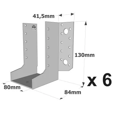 Balkenschuhe mit außenliegenden Schenkeln, SAE CLASSIC-Serie (Dicke 2 mm, Tiefe 84 mm) - Réf. SAEL340/80/2_6