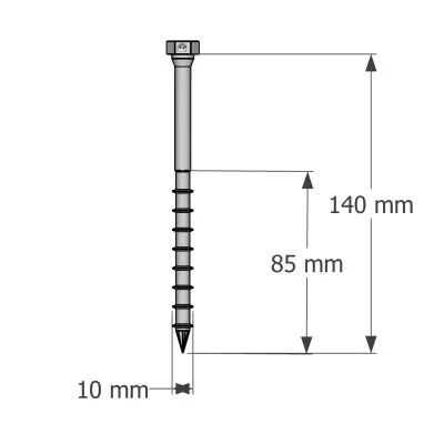 Stahlverbinderschrauben auf Holz, SSH10.0X140 - Réf. 75156