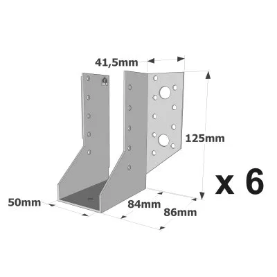 Balkenschuhe mit außenliegenden Schenkeln, SAE CLASSIC-Serie (Dicke 2 mm, Tiefe 84 mm) - Réf. SAE300/50/2_6