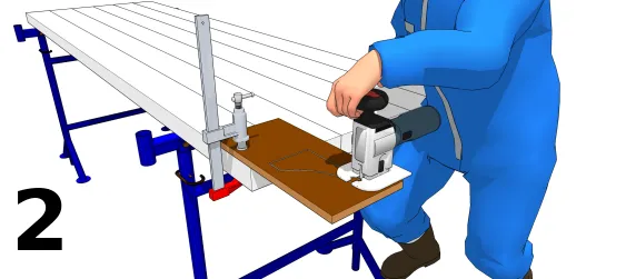 Schneiden Sie die Schablone aus