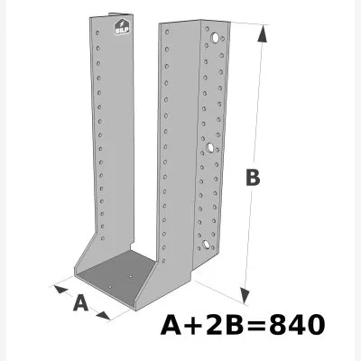 Große Balkenschuhe mit außenliegenden Schenkel, GSE CLASSIC-Sortiment (Dicke 4mm, Tiefe 110mm) - Réf. GSE840/4X