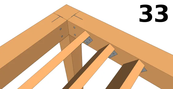 Fixation des lattes à la poutre