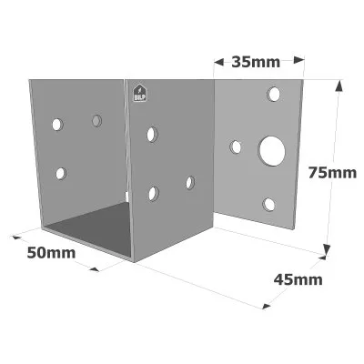 Balkenschuhe mit außenliegenden Schenkeln, MF-Sortiment, für MF-Mini-Pfettenanker - Réf. MF200/50/1.5