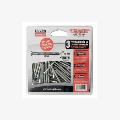 Gekerbte Spitze 4,0 x 50 mm – Blister mit 100 Stück - Réf. CNA4.0X50/100-R