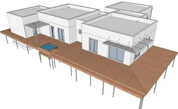 Holzterrasse auf anderen Arten von Strukturen