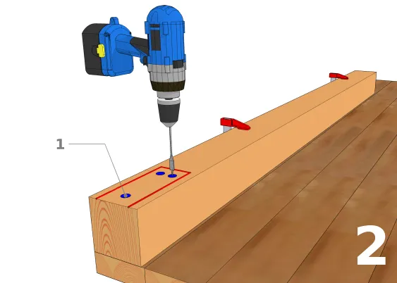 Bohren der Befestigungslöcher
