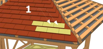 Verbindung von Balken mit Träger durch Stabdübel
