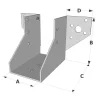 Balkenschuh mit außenliegenden Schenkeln, SAE-Sortiment NACH MAß (Dicke 2 mm, Tiefe 84 mm) - Réf. SAE200/2X