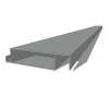 XL-Aluminiumblatt 29 mm, Länge 2m35, RAL9006 strukturiertes Aluminiumgrau - Réf. SND-L-A-27-235-9006
